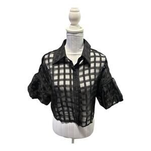 SHEIN Black Cropped Blouse Size 8/10
